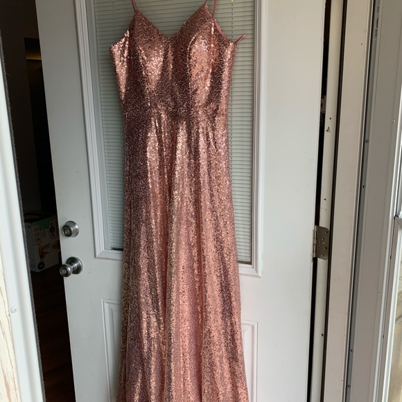 Pink/Rose gold sequin gown - Picture 4 of 5